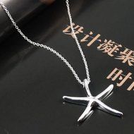 Fashion Womens Jewelry Silver Beautiful Starfish Pendant Necklace Chain N3