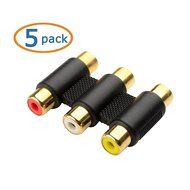 Cable Matters 5-Pack, Gold Plated 3-RCA Coupler N16