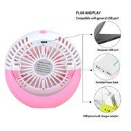 Mini USB Fan GEEDIAR Portable Rechargeable Table Desk Personal Fan for Laptop Room Office Outdoor Travel Blue N10