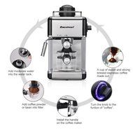 Excelvan CM6812 800W Mini Stainless Steel Coffeemaker Espresso Machine Steam Espresso Cappuccino Maker(4 Cup,3.5... N2