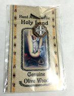 Hand Made Silver Plated Jerusalem Cross on Olive Wood on Thread Charm Pendant