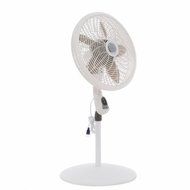 High-Performance 18&quot; Oscillating Pedestal Fan with Remote Control, 5 Blades, 3 Settings, Adjustable Height, White N2