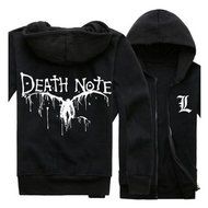 DEATH NOTE Lawliet Logo Print Long Sleeve Hoodies Coat Cosplay Grey XL