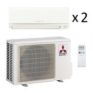 24,000 Btu 18 Seer Mitsubishi Dual Zone Ductless Mini Split - 12K-12K - Heat Pump System