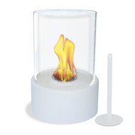 Pacific Decor Round Metal Table Fireplace, White