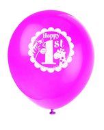 Pink Safari First Birthday Party Blowers, 8ct N8