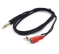 Duttek 5Feet/1.5M 6.35mm 1/4 inch TRS Stereo Jack Male to 2 RCA Male Audio Cable Splitter Adapter(635MTRS-M2RCA)