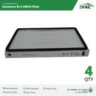 4 Kenmore EF2 /EF-2 HEPA Filters Replace Part # 86880, 610445 Fits Many Kenmore Ultra Care and Whispertone By... N3