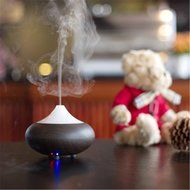Ultrasonic Aroma Essential Oil Diffuser Humidifier for Home Yoga Office Spa Bedroom Baby Room (Dark Wooden-grain) N15