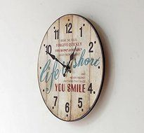 Antique Style Vintage Round Wood Wall Clock Quartz Kitchen Clocks Home Decoration