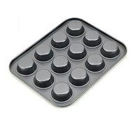 BST Cake Pan 12 Cups Round Muffin Pan, L 26cm x W 20.5cm x H 2cm, Non-sticked Coated