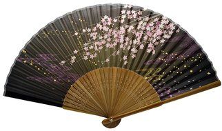 TANG DYNASTY(TM) High Quality Japanese Silks Hand Fan Cherry Handheld Fan Jhf-200