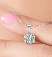 Fashion Women&#039;s Silver Plated crystal rhinestone Necklace Pendant N4