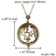 GRANDMA Gift Vintage Gold Magnifying Glass Round Pendant Sweater Chain Necklace N2