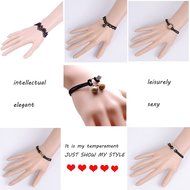 12 PCS Women&#039;s Classic Black Velvet and Black Stretch Gothic Tattoo and Black Lace Choker Necklace and Bracelet... N2