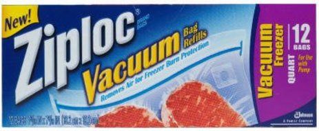 Ziploc 70056 12 Count, Quart Vacuum Refill Bags