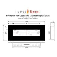 Moda Flame Houston 50" Electric Wall Mounted Fireplace in Black N10