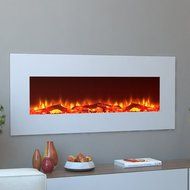 Moda Flame Houston 50" Electric Wall Mounted Fireplace in Black N11