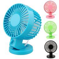 DealPeak Portable Dual Blade Strong Wind Super Mute Desk Table Fan USB Mini Fan Summer Cooler Fan (Pink) N13