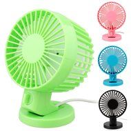 DealPeak Portable Dual Blade Strong Wind Super Mute Desk Table Fan USB Mini Fan Summer Cooler Fan (Pink) N14