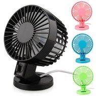 DealPeak Portable Dual Blade Strong Wind Super Mute Desk Table Fan USB Mini Fan Summer Cooler Fan (Pink) N15