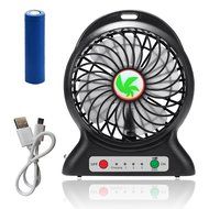 Lurico 4-inch Portable Mini Electric USB Rechargeable Fan 3 Speeds 18650 Desktop Summer Cooler Fan USB Power Bank... N6