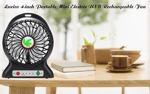 Lurico 4-inch Portable Mini Electric USB Rechargeable Fan 3 Speeds 18650 Desktop Summer Cooler Fan USB Power Bank... N7