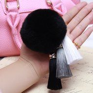 Spritech(TM) Cute Fashion Car Bag Key Chain Accessary Rabbit Fur Plush Key Ring Tassels Pendant for Handbag Knapsack... N6