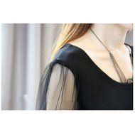 Spritech(TM) Fashion Women's Scoop Neck Long Vintage Puff Sleeve Slim Retro Dress White XXL N6