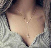 Nice Women Gold Chain Pearl Charm Pendant Collar Chunky Choker Bib Necklace Gift
