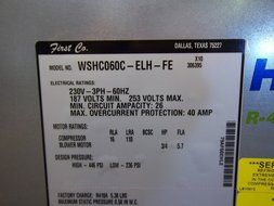 FIRST COMPANY New Commercial AC Package Unit - Geothermal Heat Pump WSHC060C-ELH-FE ACC-6813 N2