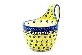 Polish Pottery Loop Handle Bowl - Sunburst
