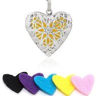 DIY+5 Pads Trendy Pendant Necklace Flower Essential Oil Diffuser Aromatherapy N4