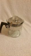 VINTAGE Pyrex 4 Cup Stovetop Percolator Complete as shown -- RARE