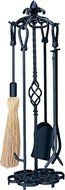 Uniflame, F-1197, 5 Pc Heavy Weight Black Wi Fireset