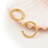 2PCS Punk Unisex Cool Nose Lips Ring Spring Clip On Hoop Earring Piercing Septum N9