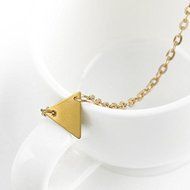 Women Charm Simple Gold Plated Sequins Small Triangle Pendant Necklace Jewelry N2