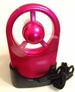 Isotoner Totes Brand Battery Operated Touch Personal Fan for Her! Fashionable Handheld with Stand! (Fuschia) N5