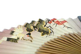 TANG DYNASTY(TM) Japanese Silks Hand Fan Red crowned Crane Handheld Fan Jhf-165 N4