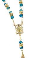 Turquoise Crystal Zircon Gold Color Beads Car Rearview Mirror Rosary (Jerusalem) N3