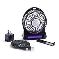Portable Fan, KaiYeah 3 in 1 4 Vanes Mini USB Rechargeable Fan with Power Bank and Flashlight, Package with Wall... N8