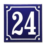 Enamel house number French blue, number 24 by TopEmaille