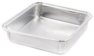 Foil Mini Cake Pans Square 4 1/8 X 4 1/8 Disposable Foil with Plastic Lid for Pastries, 10 Sets.