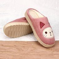 AutumnFall Women Soft Warm Indoor Candy Colors Cotton Slippers Home Anti-slip Shoes (40, Pink) N22