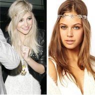 hOT Elegant Women Girls Retro Vintage Hollow Leaf Elastic Hair Band Headband X1 N3