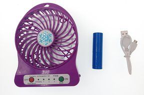 O-Best Batteries/USB Powered Portable Mini Air Conditioning Fan Chargeable Hand-held No Leaf Fan Air Conditioner... N14