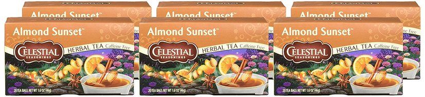Celestial Seasonings Almond Sunset Herbal Tea, 20 Count (Pack of 6)