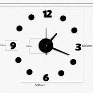 MuLuo Living room DIY Numbers Wall Clock Acrylic Quartz Clock Wall Stickers Watches black N6