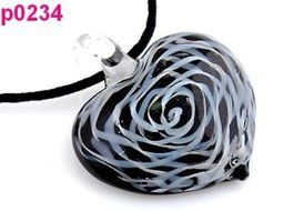 1PCS Heart shape Murano Lampwork Glass Pendant Necklace p0234