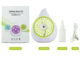 Touchshop Portable Mini Rechargeble Desktop Spray Fan Water Drop Shape Misting Fan Personal Cooling Humidifier...